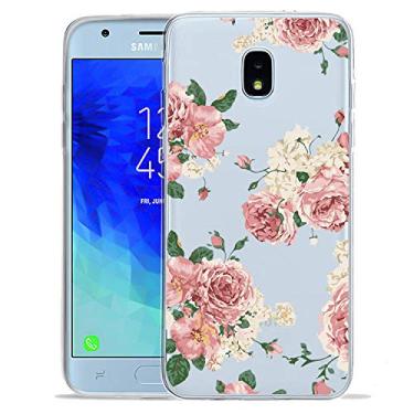 Imagem de Capa para Samsung Galaxy J3 2018, J3V J3 V 3ª geração, Express Prime 3, J3 Star, J3 Achieve, Amp Prime 3, Ueokeird Capa de telefone fina à prova de choque com estampa floral macia flexível TPU (flor