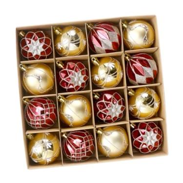 Imagem de oshhni 16x Bolas de Natal Decorativas 6cm Enfeites Pendurados para Engajamento Interno ação de Graças Árvore de Natal, Ouro Vermelho