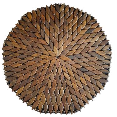 Imagem de Lugar Americano Madeira Marrom Redondo Porta Pratos Sousplat