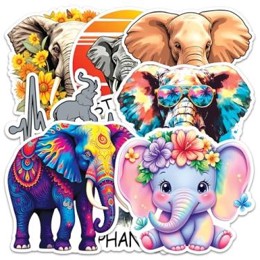Imagem de Adesivo de elefante 8 peças (tamanho grande) adesivos de vinil para laptop decalque à prova d'água para para-choques de carro, garrafa de água, caderno, bagagem, janela, festa, aniversário, decorações