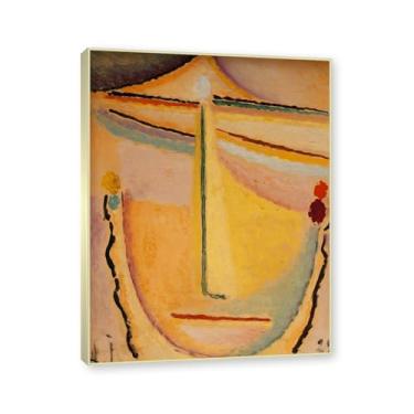 Imagem de NHLDZYH Moldura champanhe. Alexej von Jawlensky, impressão clássica, (rosa - laranja), decoração de parede para cozinha, quarto. 60x80cm