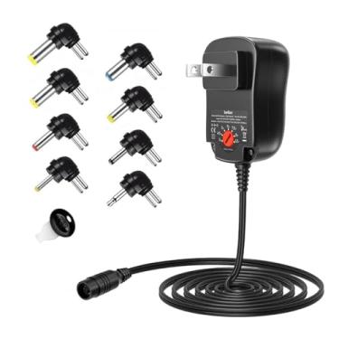 Imagem de Belker Fonte de alimentação universal 12W 3V 4,5V 5V 6V 7,5V 9V 12V AC DC adaptador fonte de alimentação para eletrônicos domésticos roteadores MP3 caixas de TV, tablets LCD, câmeras CCTV IP máx