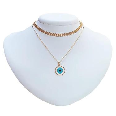 Imagem de Colar Duplo Armazem Rr Bijoux Gargantilha E Corrente Olho
