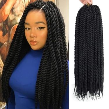 Imagem de Admutty Cabelo de crochê torcido Havana 6 pacotes de 61 cm tranças de crochê torcidas senegalesas de crochê trançado, jumbo Havana Mamba Twist (1B)