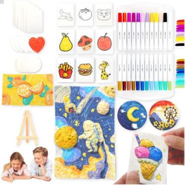 Imagem de Kit de pintura FETVEO Magic 3D Foam Texture com 24 canetas marcadoras