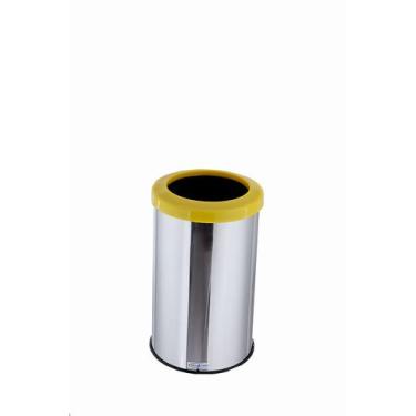 Imagem de Cesto De Lixo Reciclável 20 Litros Lixeira Inox Aro Esmaltado - Aldino