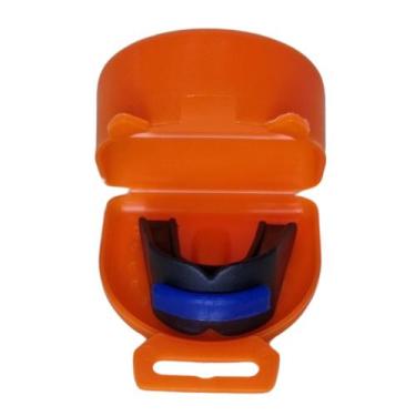Imagem de Estojo Laranja e Protetor Bucal Duplo Moldável P/ Muay Thai, Boxe - Zo