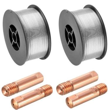 Imagem de Kit - 2 Arame Mig Uso Sem Gás 0,8mm - 1kg + 4 Bico de Contato 0,8 mm M