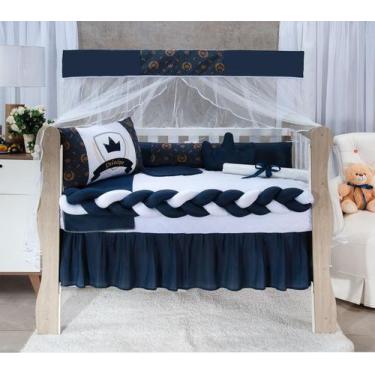 Imagem de Kit Berço Americano Bordado Com Trança Menino 11 Peças - João e Maria 