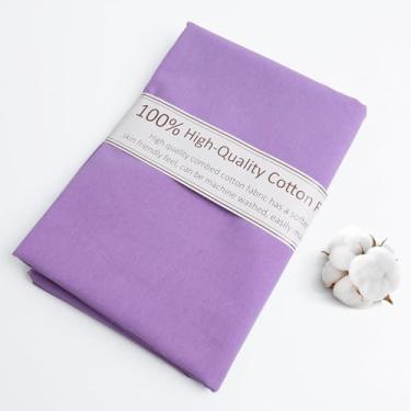 Imagem de Tecido de algodão roxo, tecido de popelina de algodão natural por jarda, tecido roxo, 150 cm de largura, tecido 100% algodão para material de costura, tecido, tecido de musselina bordado macio (2