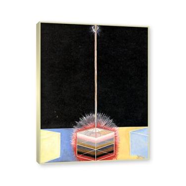 Imagem de Moldura de champanhe. Pôster Hilma Af Klint, (A pomba, nº 03), reproduções de pinturas famosas, imagem de arte abstrata para sala de estar quarto decoração de casa. 30 x 40 cm - 11,8 x 15,7 pol