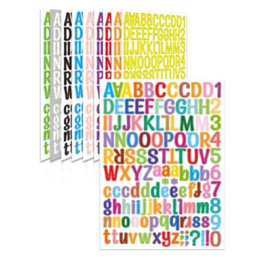 Imagem de Uniclife 10 adesivos de letras tipo 1 folha à prova d'água números de caixa de correio em 10 cores