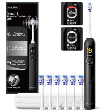 Imagem de Escova de dentes elétrica SAKYPRORAL Smart G5S com 6 cabeças de escova