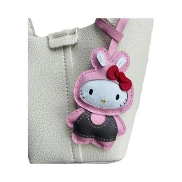 Imagem de Bolsa De Chave De Carro Em Pele De Ovelha Feita À Mão, Pingente De Bol