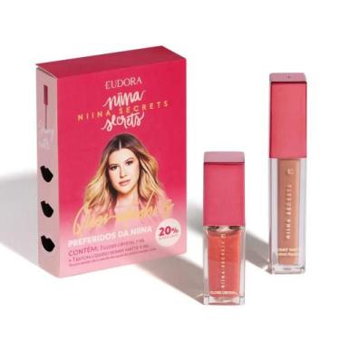 Imagem de Kit Eudora Niina Secrets Queridinhos Batom Líquido Matte + Gloss Cryst