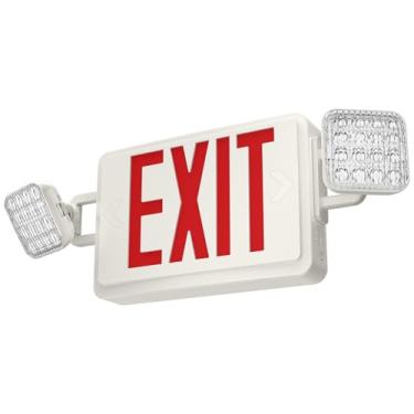 Imagem de Placa de saída SPECTSUN com luz de emergência, luzes vermelhas de saída de emergência com bateria reserva - 1 pacote, combinação de luz de emergência/sinal de saída com luz de emergência/luz de saída