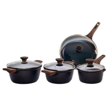 Imagem de Kit 4pç Caçarolas Frigideiras Antiaderente Temperatti Nigro - JAVALI