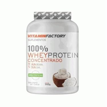 Imagem de 100% Whey Concentrado Pote (900g), Sabor Beijinho de Coco