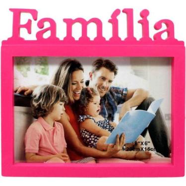 Imagem de Decoração Porta Retrato De Mesa Rosa Enfeite Família 20x15cm - Gici De