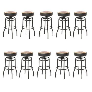 Imagem de Kit 10 Banquetas Texas Estampa Route 66 gatmagazine - GAT MAGAZINE