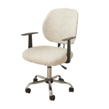 Imagem de Lzyjckh Capa Universal para Cadeira de Computador, 2 Peças - Capas Elásticas e Antiderrapantes para Cadeiras de Escritório, para Cadeiras de Mesa e Decoração de Casa,Beige