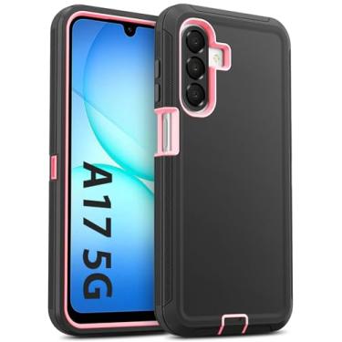 Imagem de Jelanry Capa para Samsung Galaxy A17 5G, resistente, resistente, camada dupla, proteção contra quedas à prova de choque com porta antipoeira/arranhões fosco capa traseira para Samsung A17 de 6,7