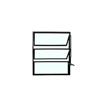 Imagem de Vitrô Basculante 1 Seção 60x40 Linha Esmeralda – Alumínio Preto, Vidro Liso 3mm – Lumineziri Esquadrias