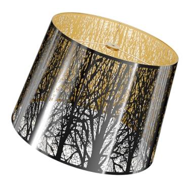 Imagem de Abajur de barril, abajures de metal, abajures grandes para candeeiros de mesa, abajures de tambor para candeeiros de mesa, 30,5 cm superior x 35,5 cm inferior x 25,4 cm de altura (aranha) capa de
