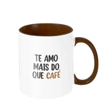 Imagem de Caneca Decorativa Divertida - Te Amo Mais Do Que Café