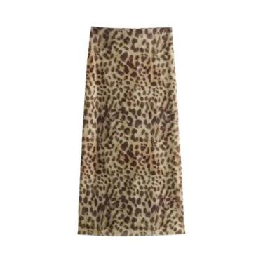 Imagem de Top Cropped de Tule com Estampa Leopardo - Franzido, Ombro de Fora, Mo