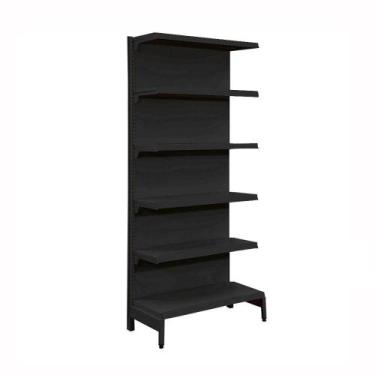 Imagem de Gôndola Prateleira Preta 5 Níveis 40x30 New Plus 1,70 Parede Inicial P