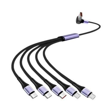 Imagem de Cabo USB-A 5 Em 1 De Carregamento Super Rápido 66W Para iPhone Huawei 