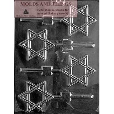 Imagem de Molde de chocolate da estrela de Davi judaica com instruções de moldagem de chocolate protegidas por direitos autorais