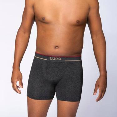 Imagem de Cueca Lupo Boxer Sem Costura Tamanho Especial 17800-001, Preto mescla,