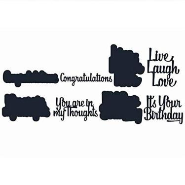 Imagem de Briartw Frases românticas parabéns, It's Your Birthday Parabéns matrizes de corte para gravação em relevo, scrapbook, estampagem, cartões de decoração, Live Laugh Love, you are in my thoughts