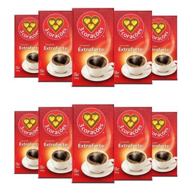 Imagem de Café 3 Corações Extraforte A Vácuo Kit 10 Pacotes 500G