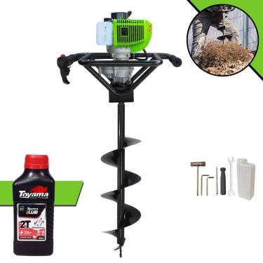 Imagem de Perfurador Polaca Cavadeira Menegotti MPS-52 À Gasolina 2T 52cc 1,8HP 9.000rpm Com Ignição CDI Para Construção Civil Com Broca 80x20cm + ÓLEO TOYAMA