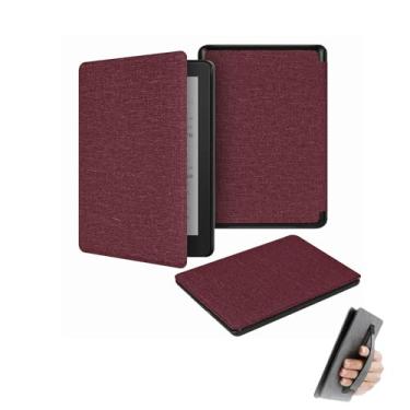 Imagem de GUKSRASO Capa para 7" Kindle Paperwhite 12ª Geração/Colorsoft Signature Edition (2024) - Materiais com Textura de Tecido com Alça de Mão, Modo de Espera/Ativação Automático