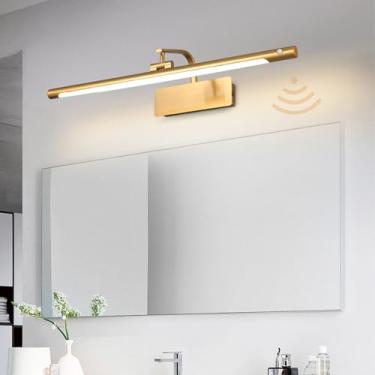 Imagem de Luz de espelho LED banheiro com detector de movimento lâmpada de parede moderna dobrável ângulo ajustável à prova d'água iluminação de parede iluminação de imagem para penteadeira banheiro (luz neutra