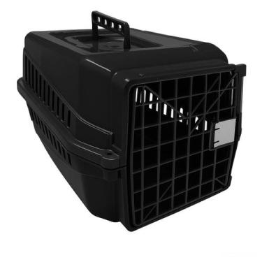 Imagem de Caixa de Transporte Médio Para Cachorros e Gato Preto N3 - MecPet