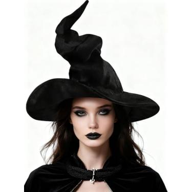 Imagem de XinblueCo Wicked Witch Hat for Women,Halloween Witch Cap for Cosplay Costume Accessory Party Favor