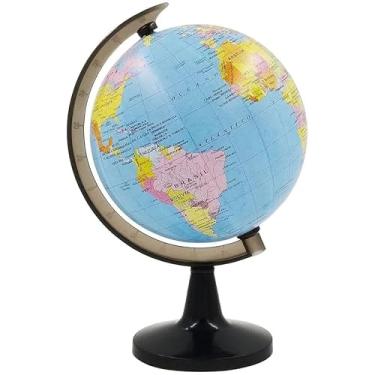 Imagem de Globo Terrestre Político 10,6cm – Mapa Mundi com Países e Capitais – Educativo e Decorativo para Escritório e Sala