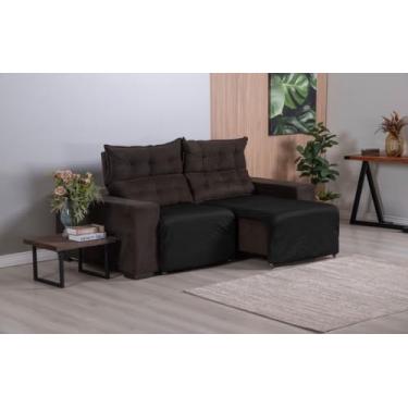 Imagem de Protetor de assento do sofá Retrátil 2 lugares impermeável Dupla Face Preto/Vinho