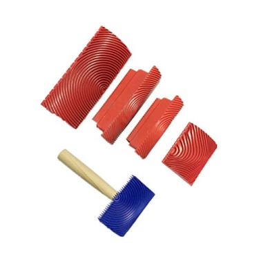 Imagem de Bioristar Ferramenta de granulação de madeira rolo de textura de madeira, rolo de madeira, ferramenta de pintura de granulação de madeira, ferramenta de pintura de granulação de madeira, aparência de madeira, ferramenta DIY