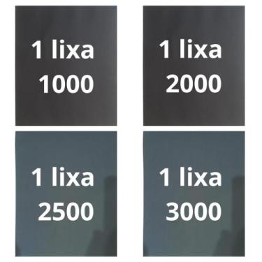 Imagem de Lixa 1000 2000 2500 3000 Kit 1 Folha Cada Lixamento Polimento Metal Pl