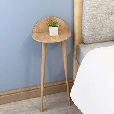 Imagem de Prateleira de parede moderna e simples para uso doméstico, mesa de cabeceira de madeira maciça, material de madeira maciça com forte capacidade de carga, adequada para prateleira de corredor de