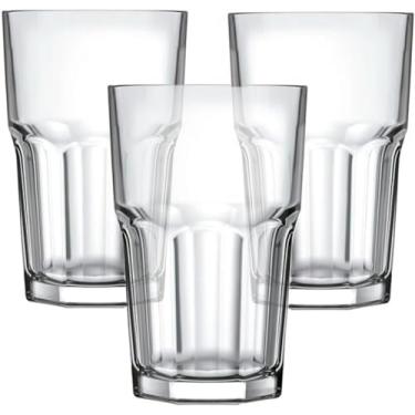 Imagem de Kit 3 Copos de Vidro 350ml – Design Clássico e Resistente, Ideal para Água, Sucos e Drinks – Transparente, Durável e Elegante