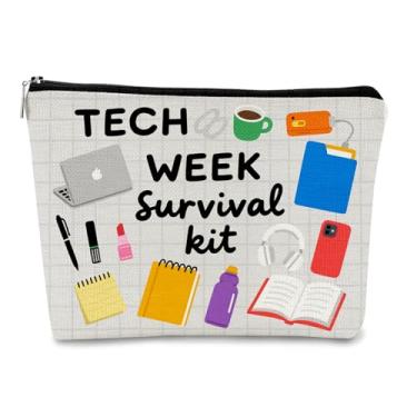 Imagem de JEFBFBWE Theatre Tech Week, presentes de teatro, presentes de teatro para mulheres, bolsas de cosméticos para viagem, maquiagem, presente para amantes de teatro (kit de sobrevivência da Tech Week)