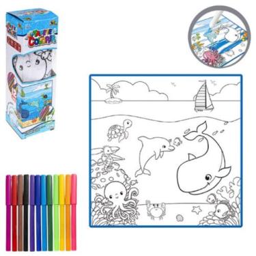 Imagem de Tapete para colorir lavável personagem canetinha Art Brink, Fundo do m