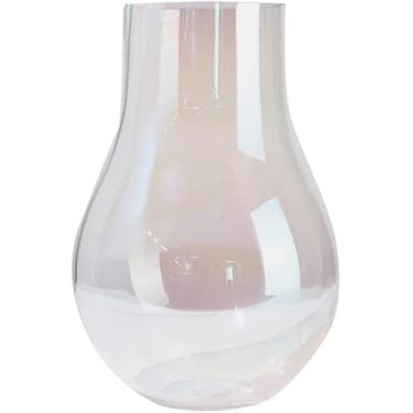 Imagem de CYYHGD Vasos pequenos transparentes, vasos de vidro para quarto de hotel, decoração de mesa, ornamento, vasos de flores secas, vaso de flores artesanais (uma cor 16 * 22 cm) (uma cor 22 * 30 cm)